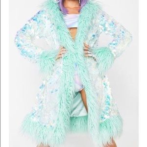 Club Exx/Dolls Kill mint sequin jacket